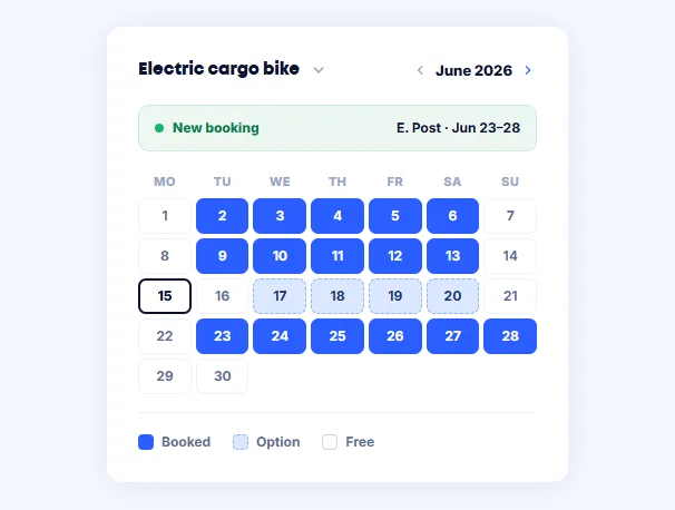Calendar with cargo bikes