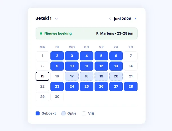 Kalender met jetski’s