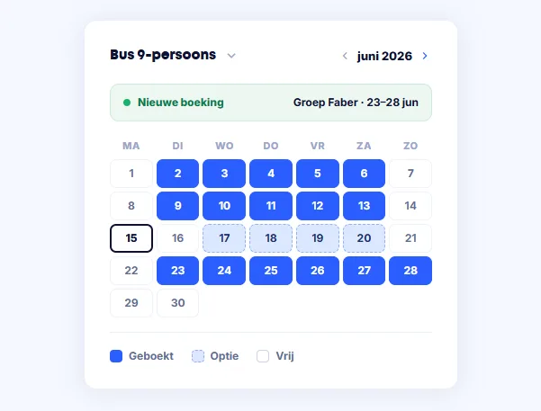 Kalender met personenbussen