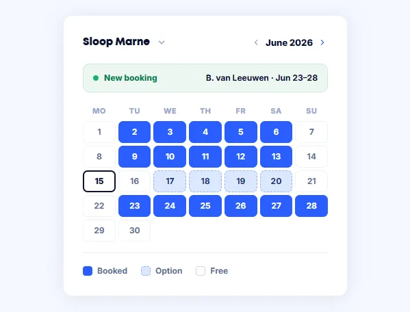 Calendar with sloops