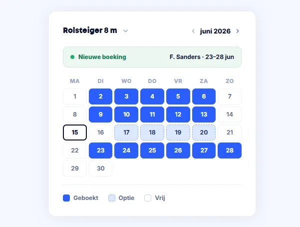Kalender met steigers